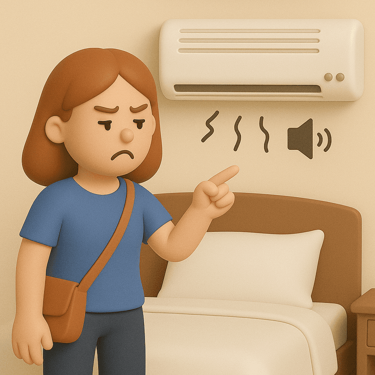 The air conditioner in Jade's room is rattling. Oh no!