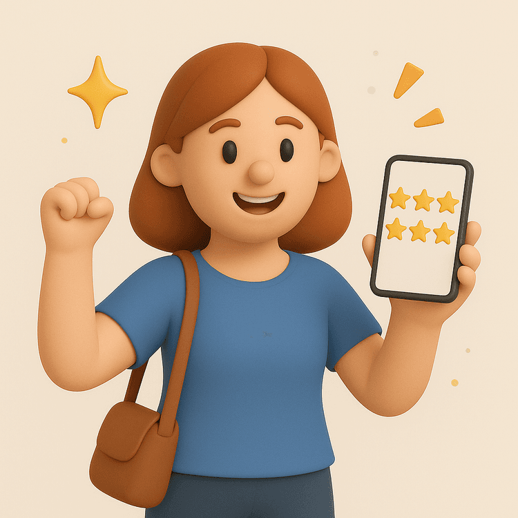 Jade's 1 star review becomes a 5 star review. Hooray!